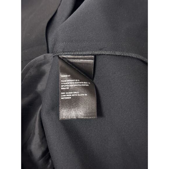 Lafayette 148 Dress Large Womens Black Crepe Ruffle Sleeve Detail Shift - Picture 8 of 8